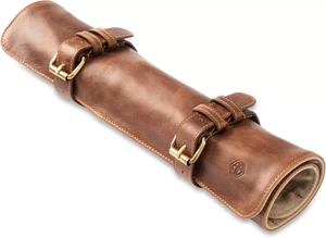 Torba skórzana na 14 noży brązowa