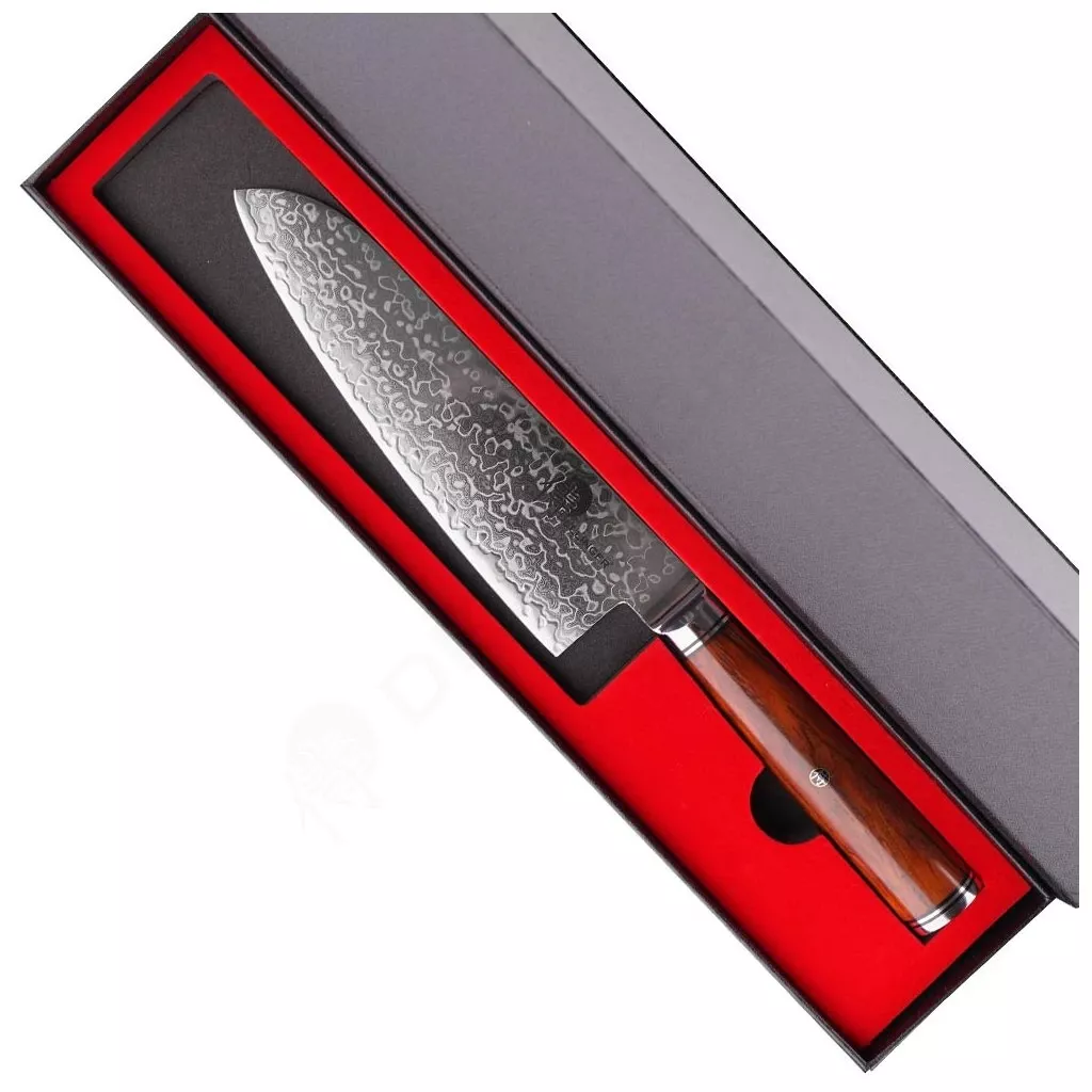 Dellinger M390 Cocobolo Nóż Santoku 18 cm - Stal Damasceńska 129 warstw