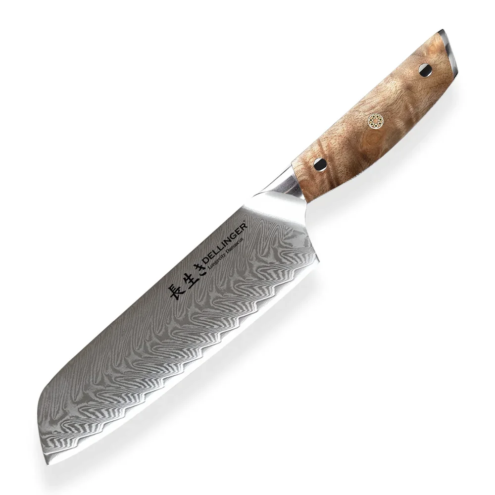 Dellinger Longevity Damascus Edition Nóż Santoku 18 cm
