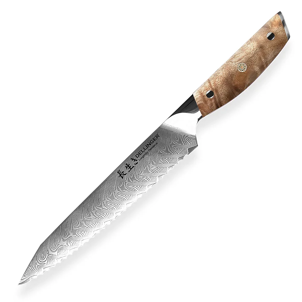Dellinger Longevity Damascus Edition Nóż do pieczywa 21 cm