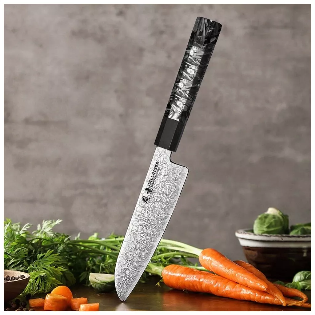 Nóż Ko-Santoku Dellinger Carbon Fiber Octagon 14 cm VG-10