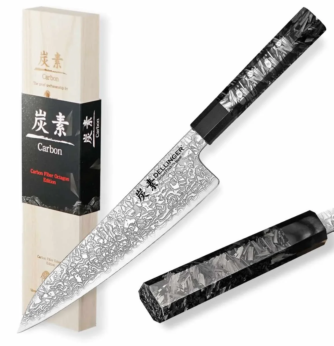Dellinger Carbon Fiber Octagon Nóż Szefa Kuchni / Gyuto 21.5 cm