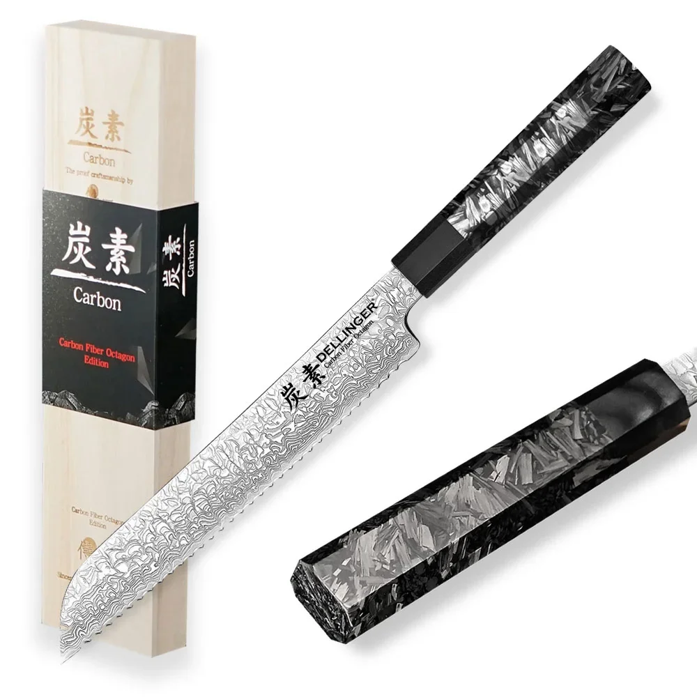 Dellinger Carbon Fiber Octagon Nóż na Pieczywo 21.5 cm