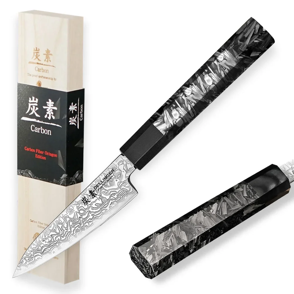 Dellinger Carbon Fiber Octagon Nóż Paring 10.5 cm