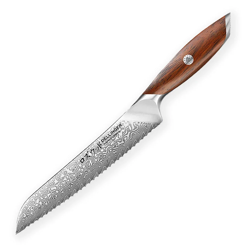 Dellinger Rose Wood Damascus Nóż do pieczywa 21 cm