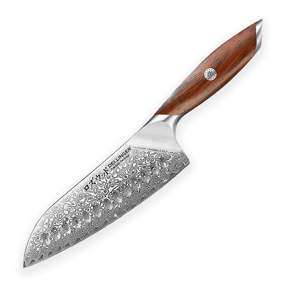 Dellinger Rose Wood Damascus Nóż Santoku 18.5 cm