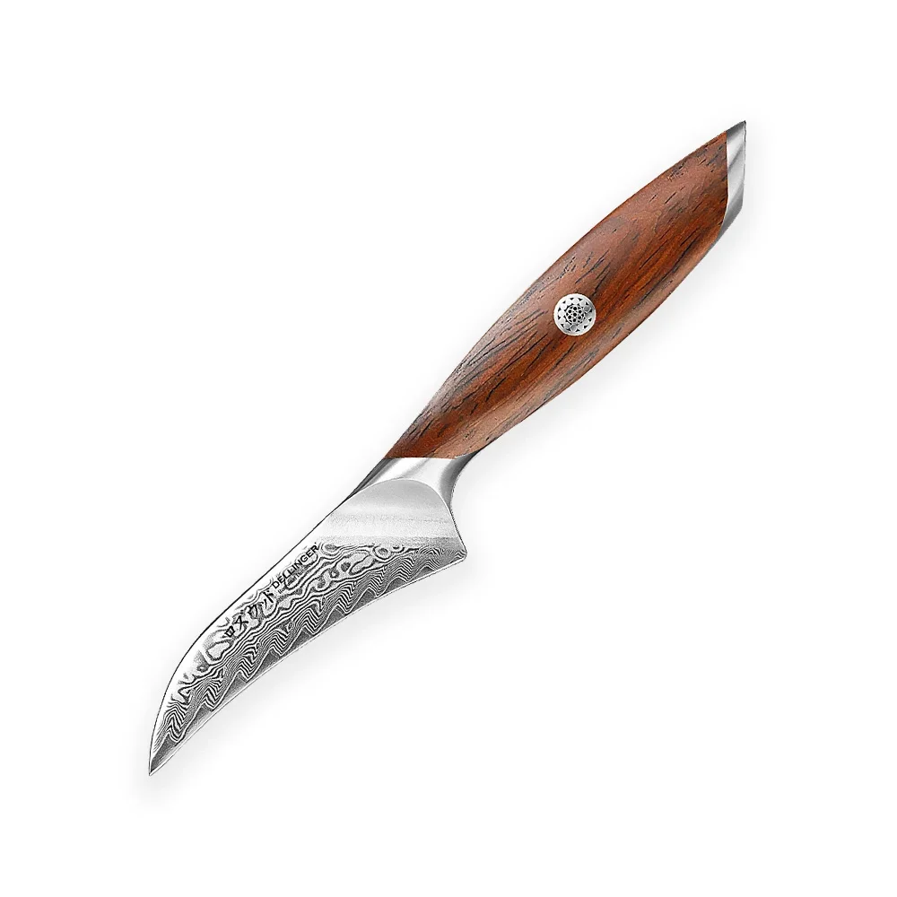 Dellinger Rose Wood Damascus Nóż Paring 10 cm