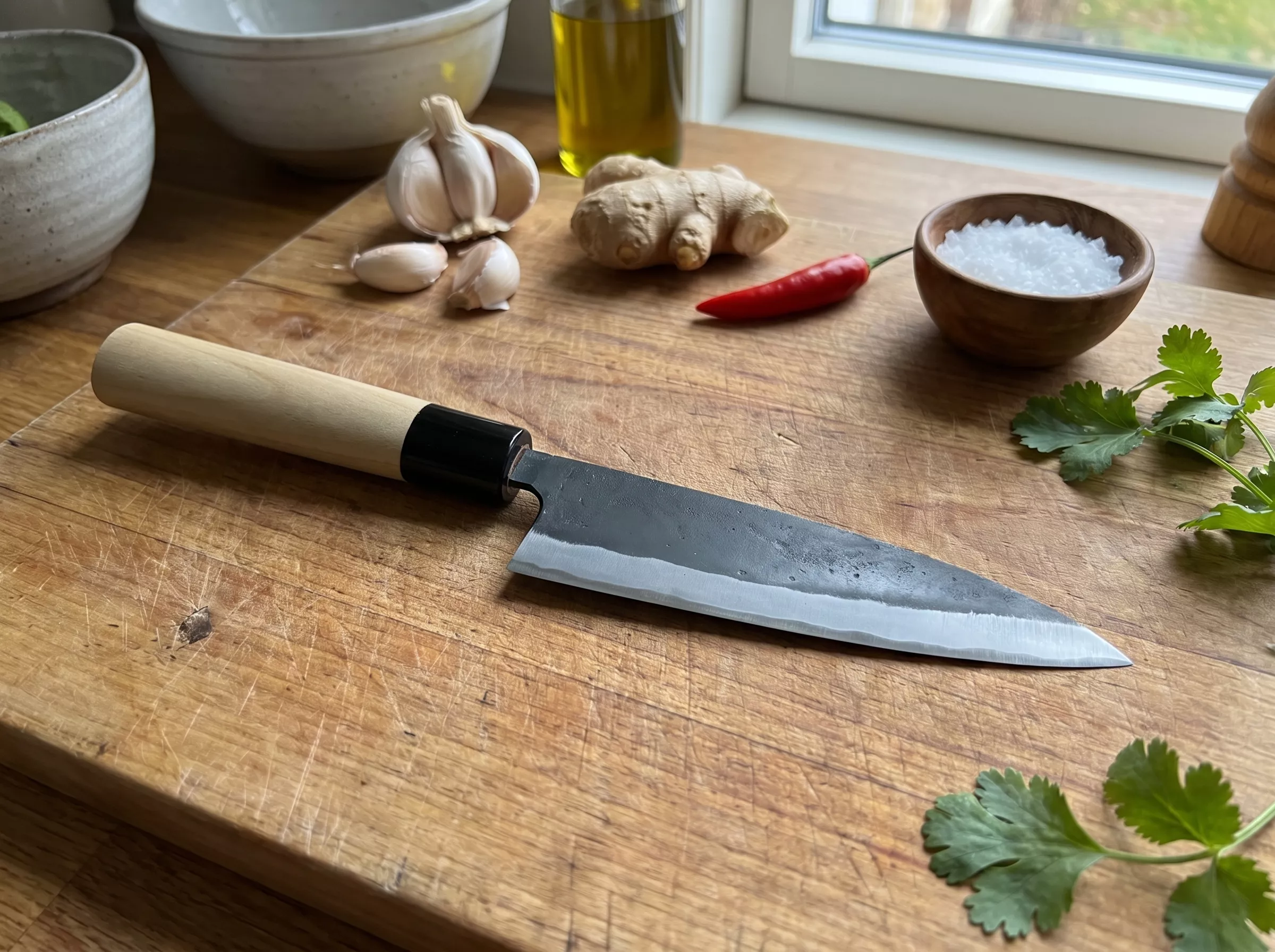 Nóż japoński Tosaichi Grandma's santoku 15 cm Kurouchi SK-5