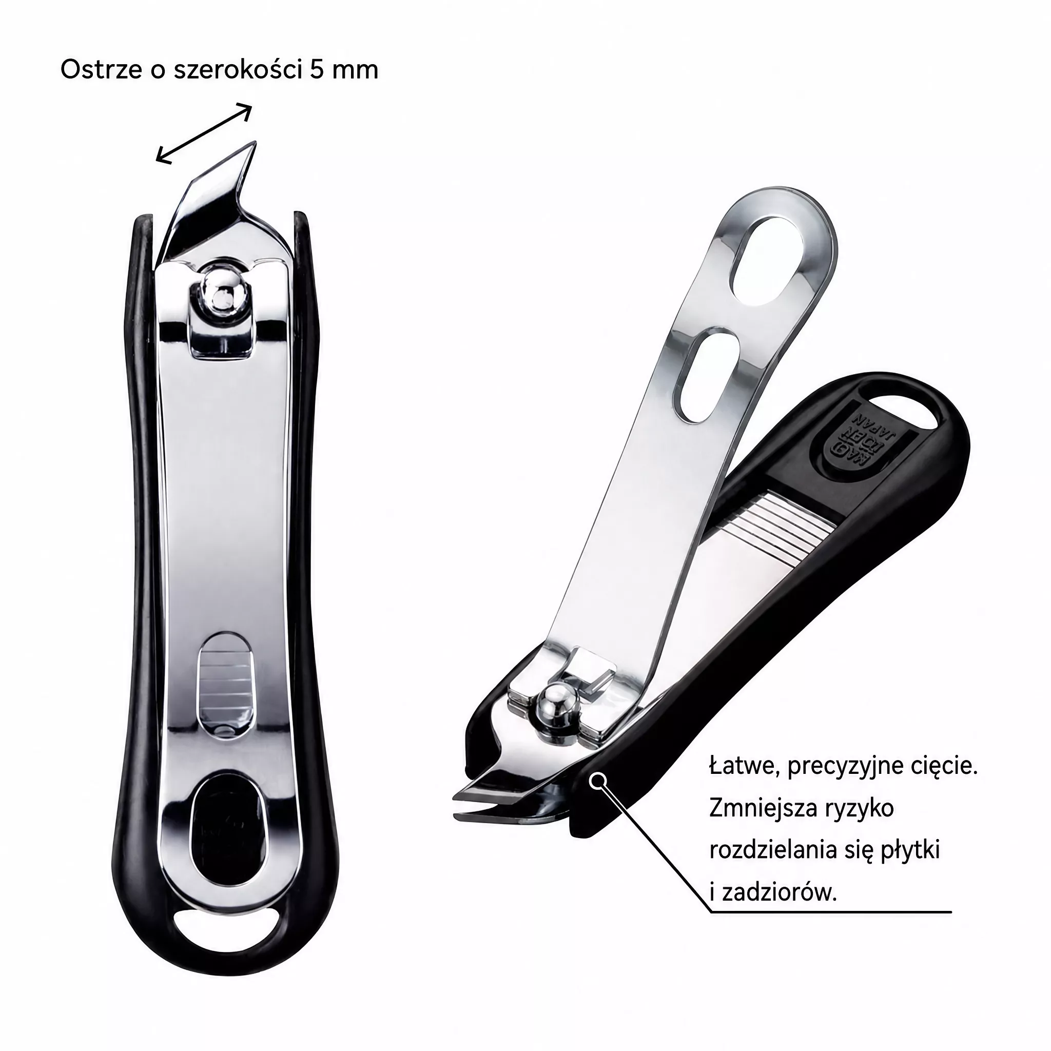 Green Bell SE-034 Japoński obcinacz do skórek i zadziorków czarny 7 cm