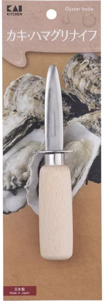KAI Profesjonalny Nóż do Ostryg i Skorupiaków, Drewniana Rękojeść,