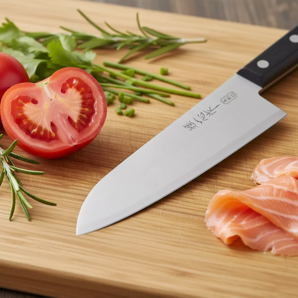 Nóż kuchenny Kanetsugu Miyabi Issin Santoku 17 cm AUS-8 Palisander