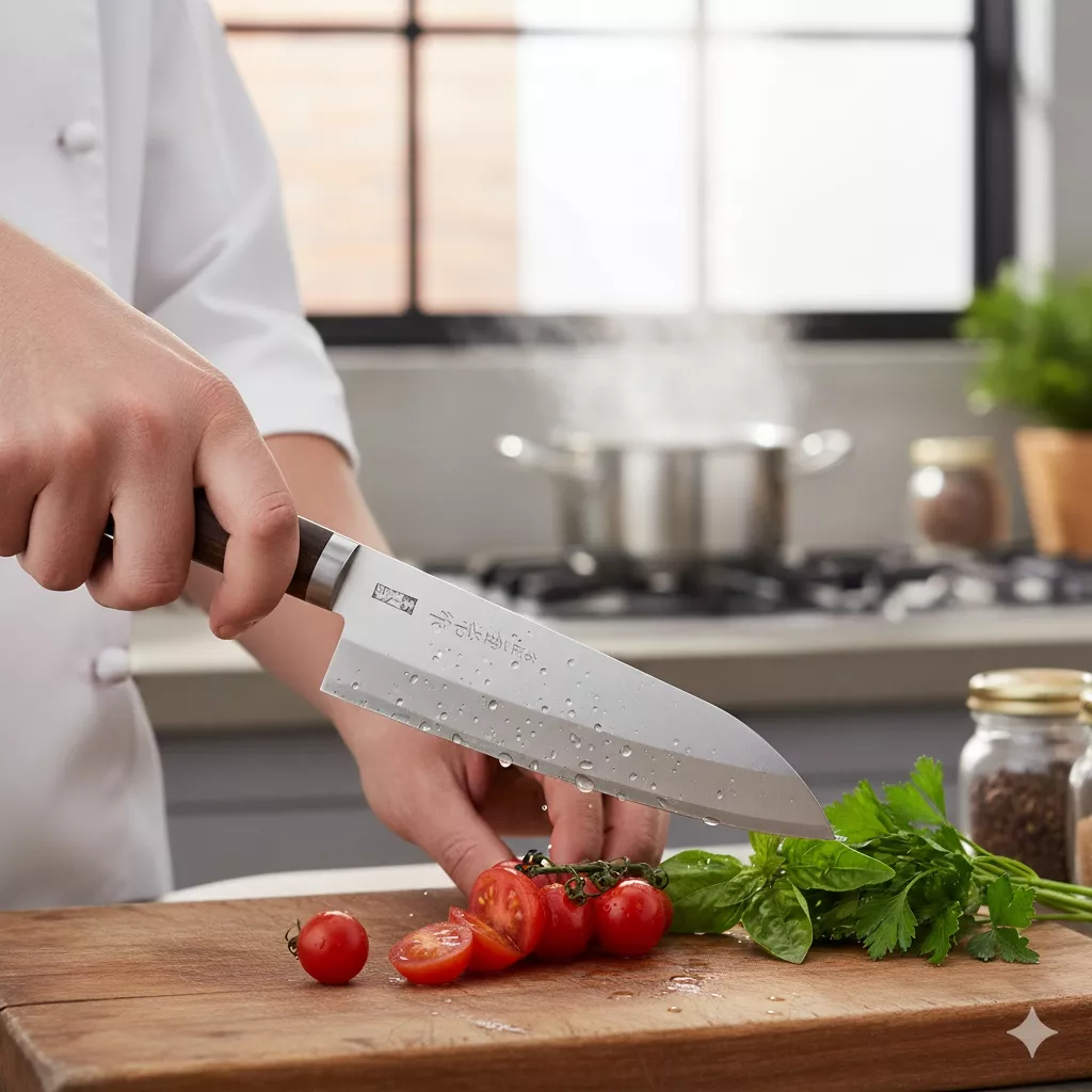 Kanetsune Santoku 2000 Shiro-2 SS Nóż Szefa Kuchni 16.5 cm