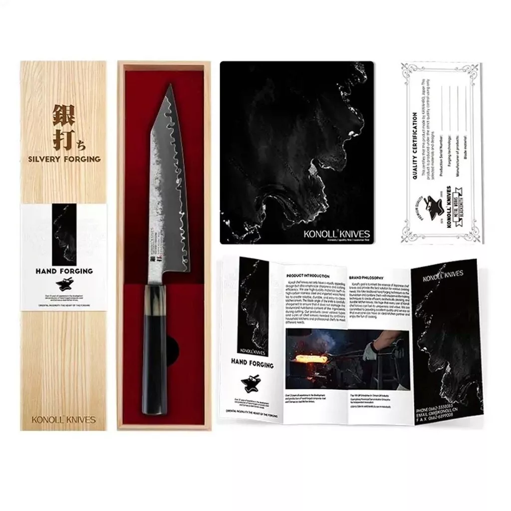 Nóż Kiritsuke Konoll Silvery Forging S35VN 21 cm