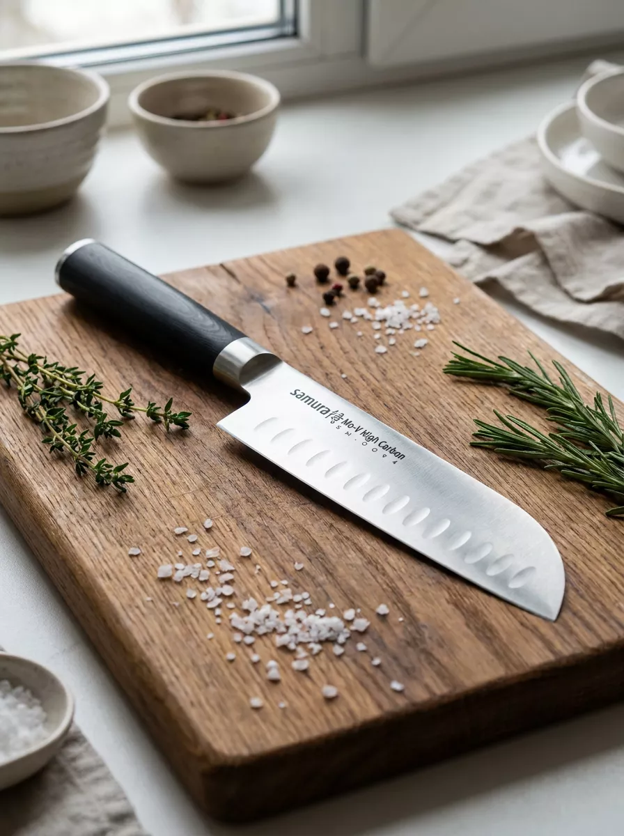 Samura MO-V Nóż Santoku 18 cm Hollow Ground SM-0094