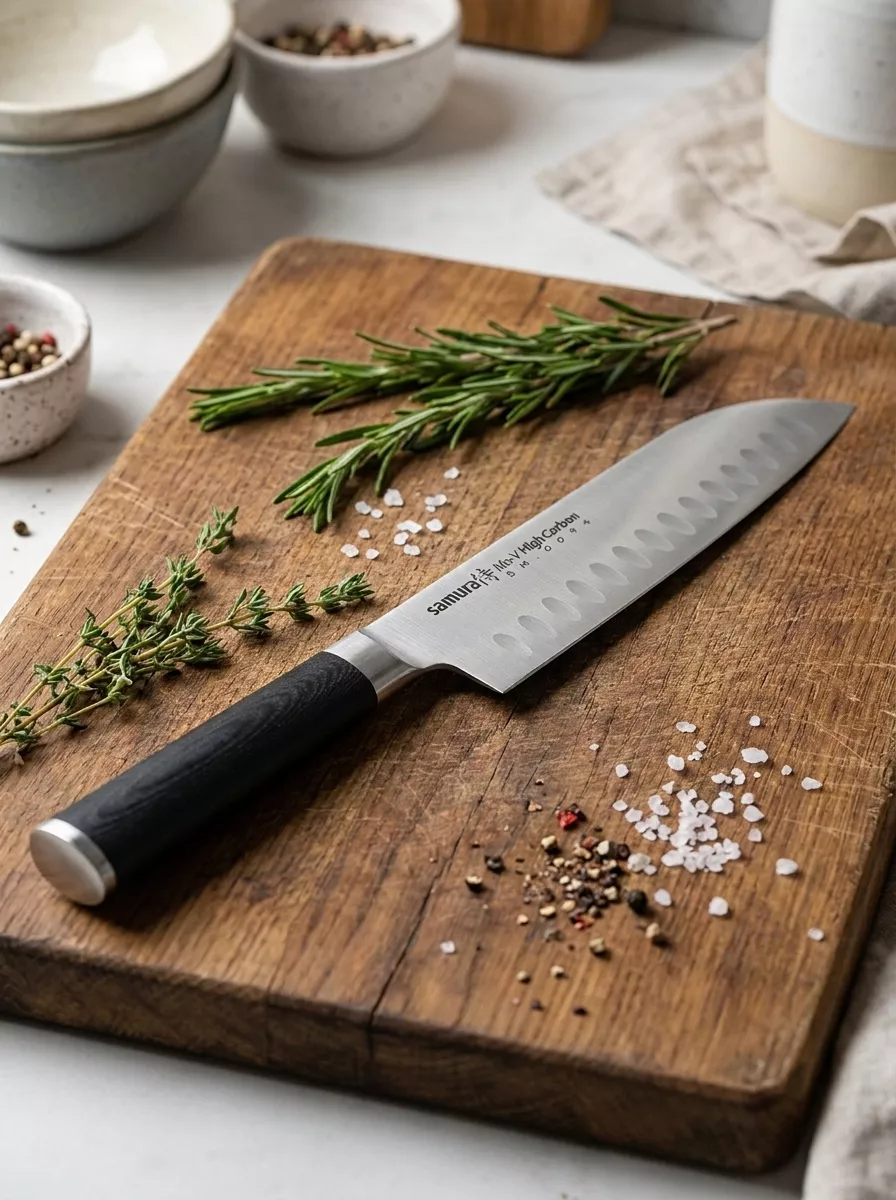 Samura MO-V Nóż Santoku 18 cm Hollow Ground SM-0094