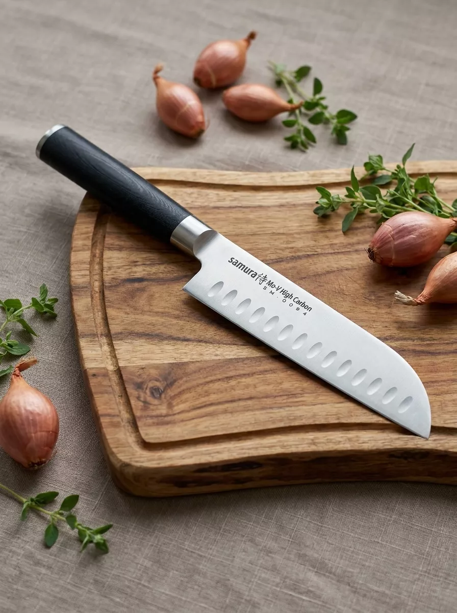 Samura MO-V Nóż Santoku 18 cm Hollow Ground SM-0094