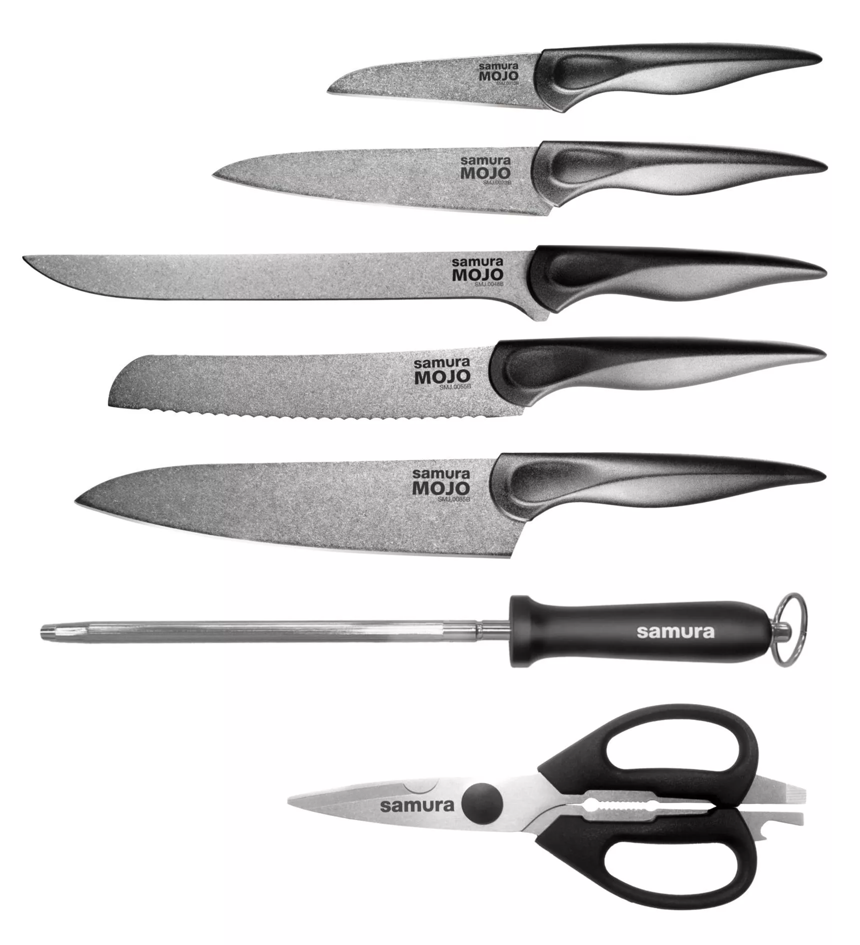 Samura Mojo Kompletny Zestaw 5 Noży Kuchennych z Blokiem i Akcesoriami