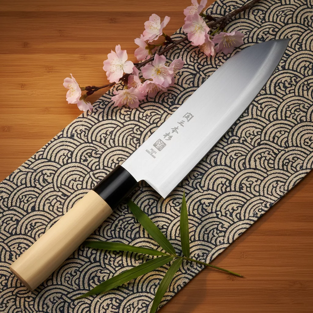 Japoński Nóż Kuchenny Santoku Seki Sanbonsugi 17 cm ze Stali 420J2