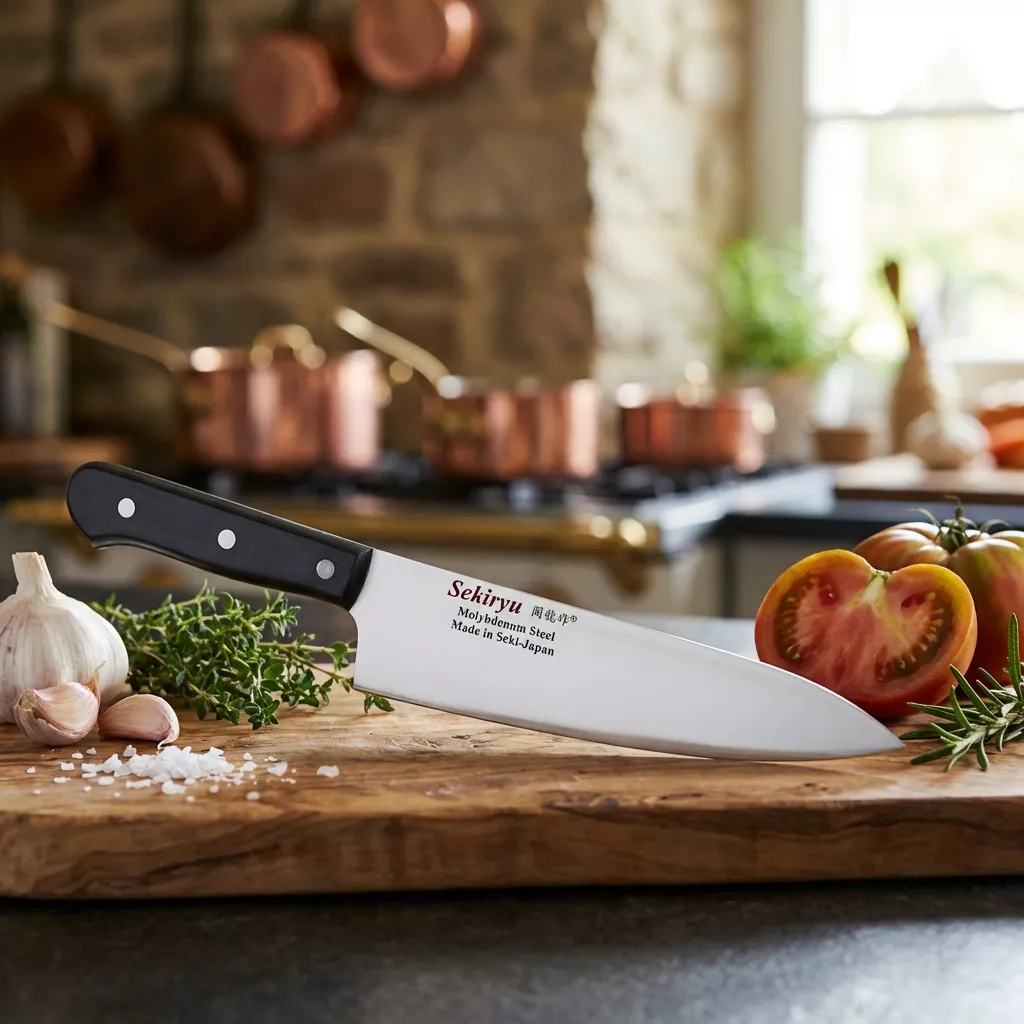 Sekiryu Zestaw 5 Japońskich Noży Kuchennych AUS-8A, Drewniane Rękojeści