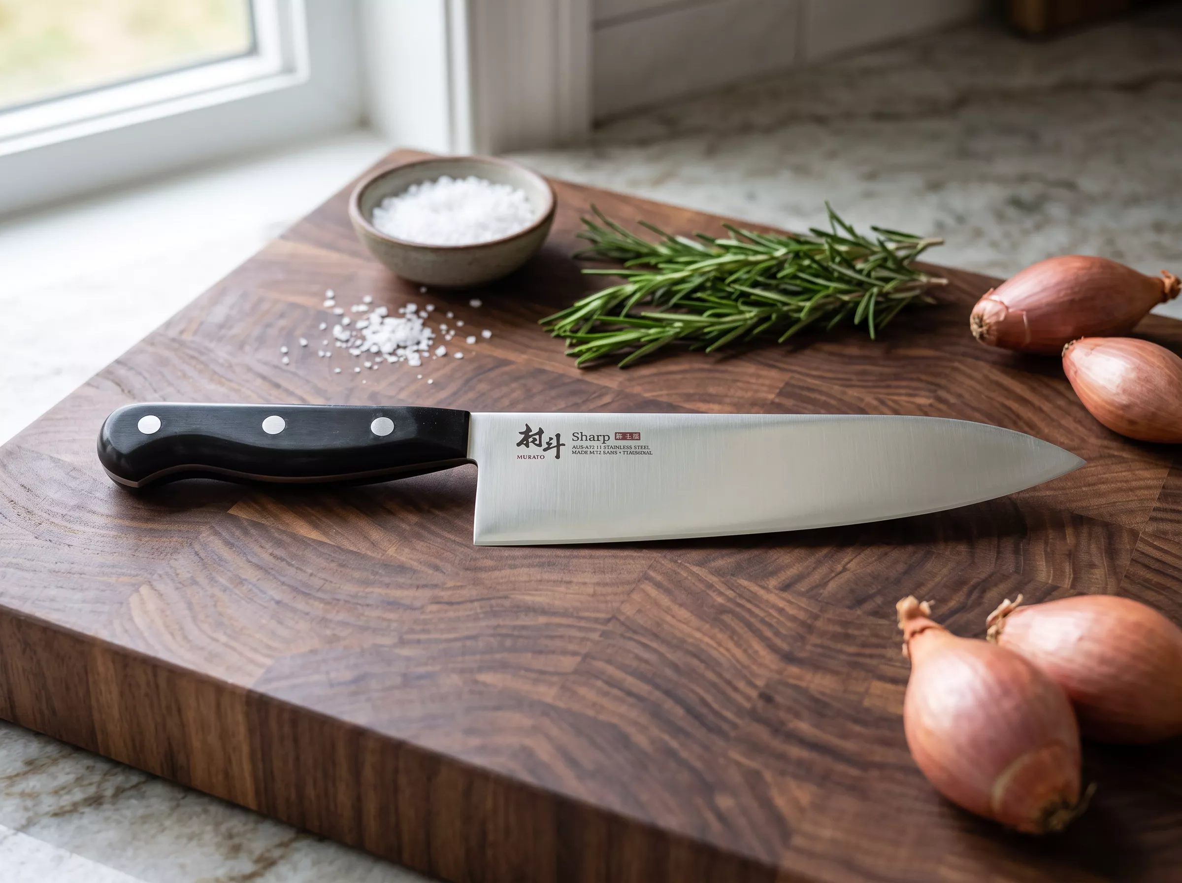 Japoński nóż szefa kuchni Shimomura  Murato Sharp AUS-10 Gyuto 21 cm