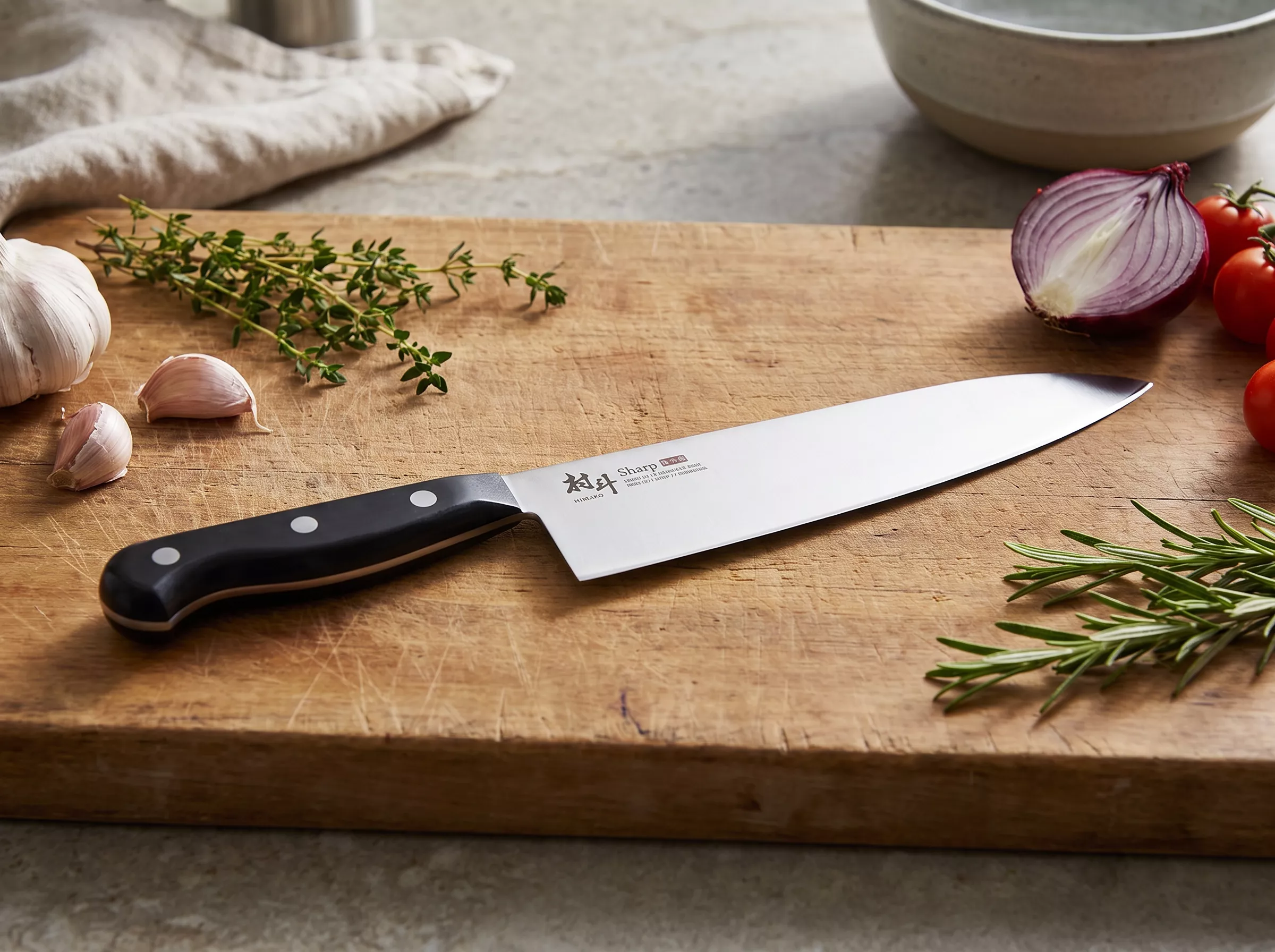 Japoński nóż szefa kuchni Shimomura  Murato Sharp AUS-10 Gyuto 21 cm
