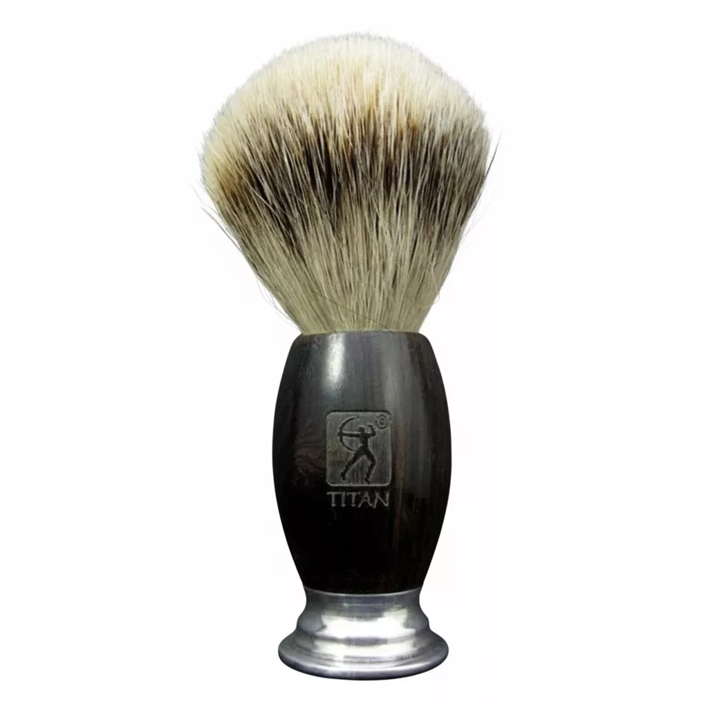 Pędzel do golenia TITAN – heban, włosie borsuka, podstawa okrągła, 20 mm