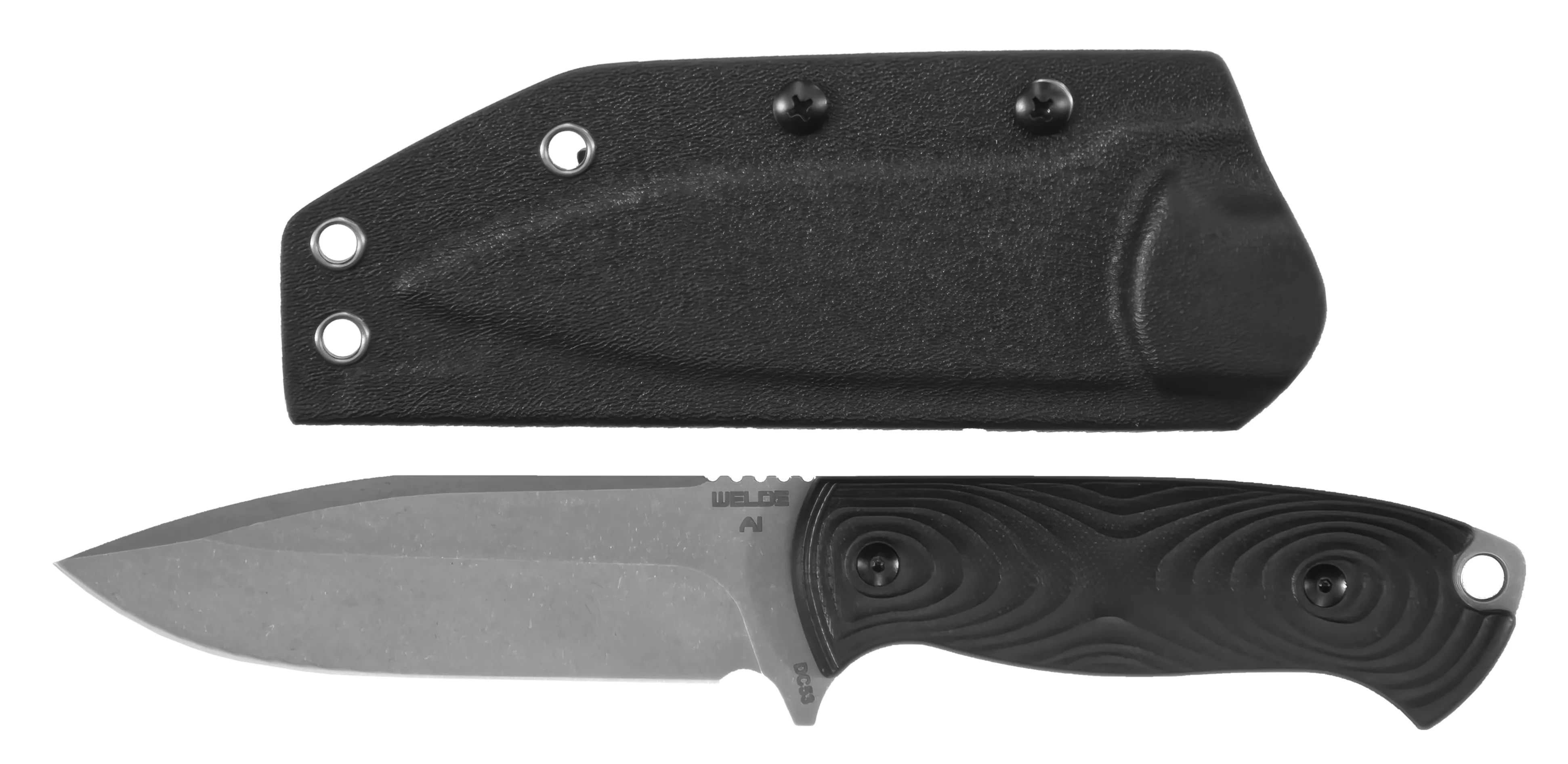 Welde AI Nóż Survivalowy stal DC53 63 HRC z pochwą Kydex 