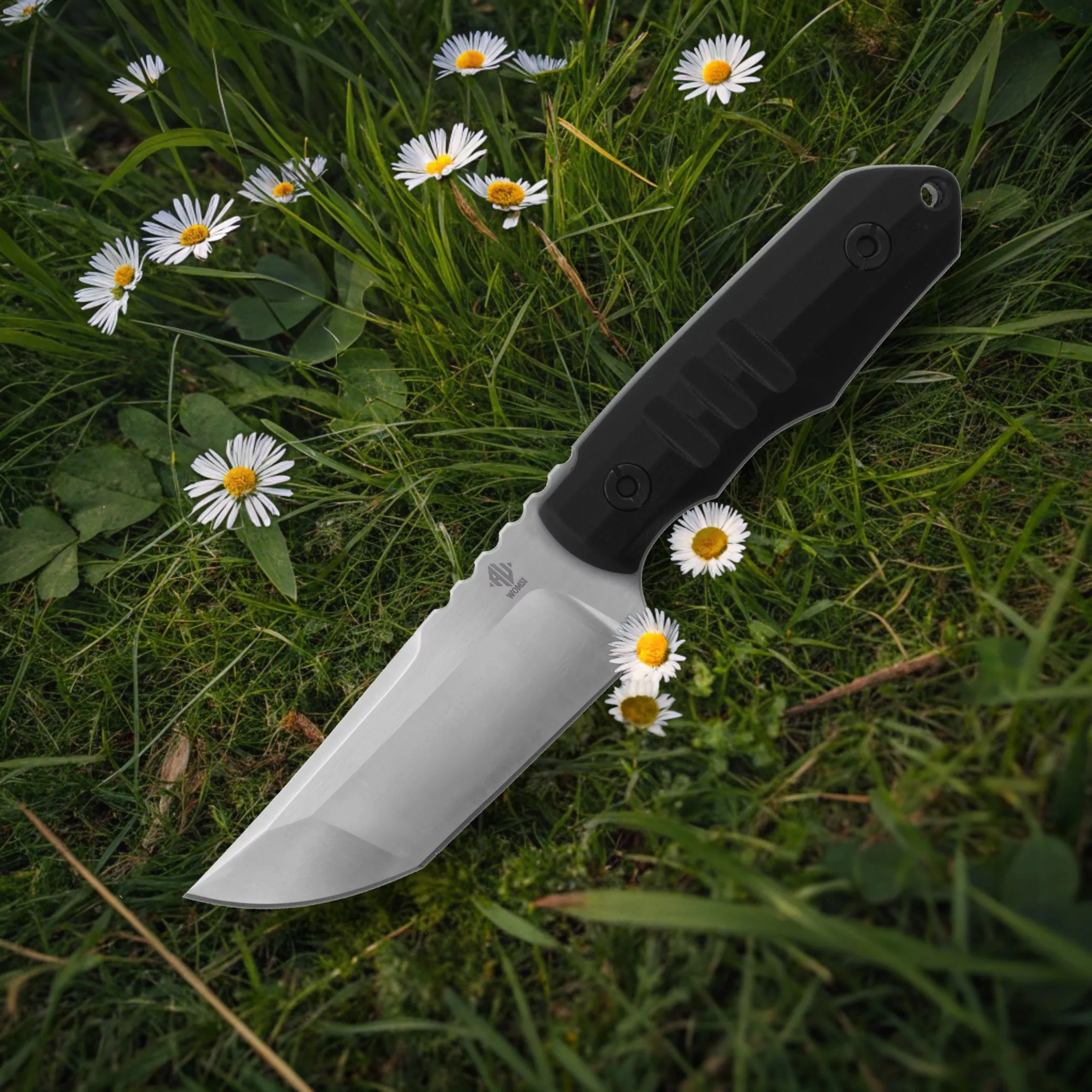 Womsi Stein nóż taktyczny czarne G10 14C28N.