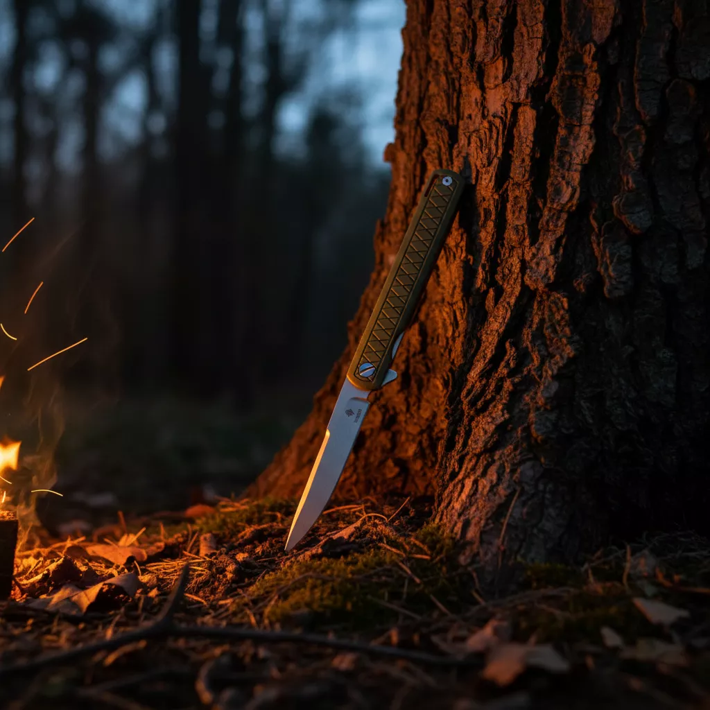 Womsi Wolf nóż składany green G10 14C28N