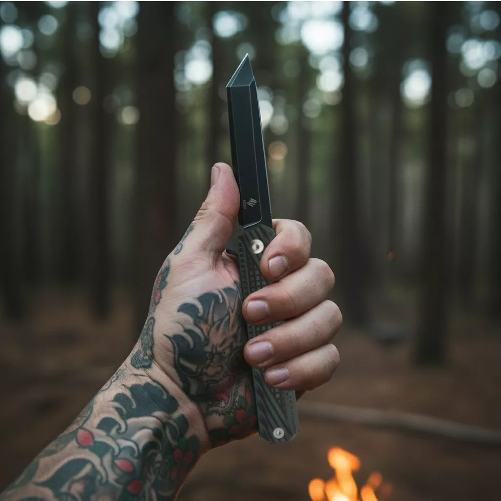 Womsi Wolf nóż składany tanto dark green G10 S90V